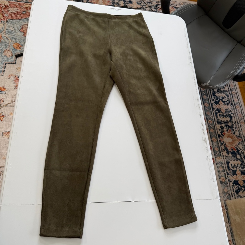 Catherine Malandrino Sage Green Faux Leather Pull On Pants Size S - Picture 3 of 12